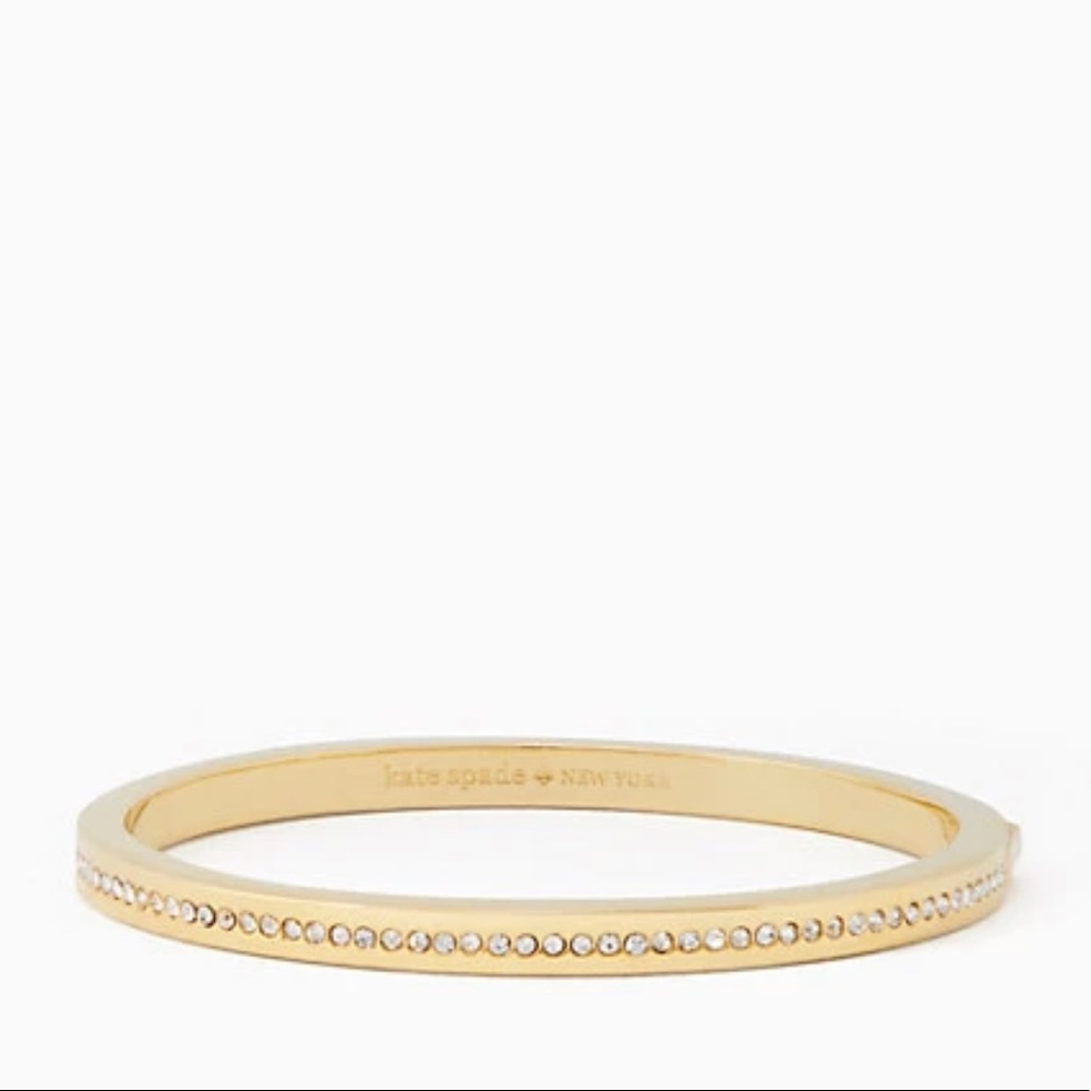 New! Kate Spade gold rhinestone Ring It Up Pave Hinge Bangle Bracelet